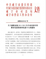 咸宁市工商局被表彰为“2011-2015年全市法治宣传教育先进集体” - 工商行政管理局