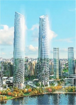 位于武汉CBD的中国在建最高双子塔效果图 - 新浪湖北