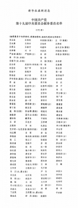 党的十九大 | 中国共产党第十九届中央委员会候补委员名单 - 总工会