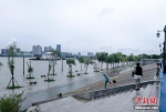 图为江水已淹没汉口江滩亲水平台。中新社记者 张畅 摄 - 新浪湖北