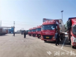武汉汉欧国际物流有限公司举行“蒙古国捐赠三万只羊接运专车”发车仪式。（汉欧国际供图） - 新浪湖北