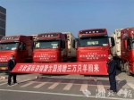 武汉汉欧国际物流有限公司举行“蒙古国捐赠三万只羊接运专车”发车仪式。（汉欧国际供图） - 新浪湖北