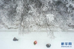 11月22日，游客在湖北省襄阳市保康县后坪镇横冲景区拍摄雾凇景观（无人机照片）。 - 新浪湖北