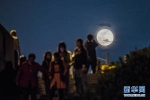 图为游客在武汉长江大桥上观赏“超级月亮”。新华网发 赵广亮摄 - 新浪湖北