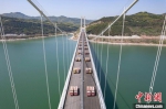 图为新田长江大桥正在进行荷载试验。　谢智强 摄 - 新浪湖北