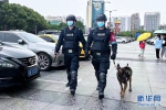 图为湖北省仙桃市公安局特警支队民警在商圈开展巡逻。新华网发 - 新浪湖北