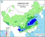 全国降水量实况图 来源：中央气象台 - 新浪湖北